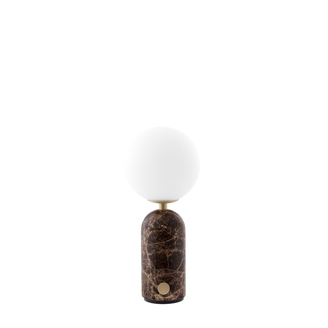 Brązowa marmurowa lampka stołowa przenośna Torrano Globen Lighting